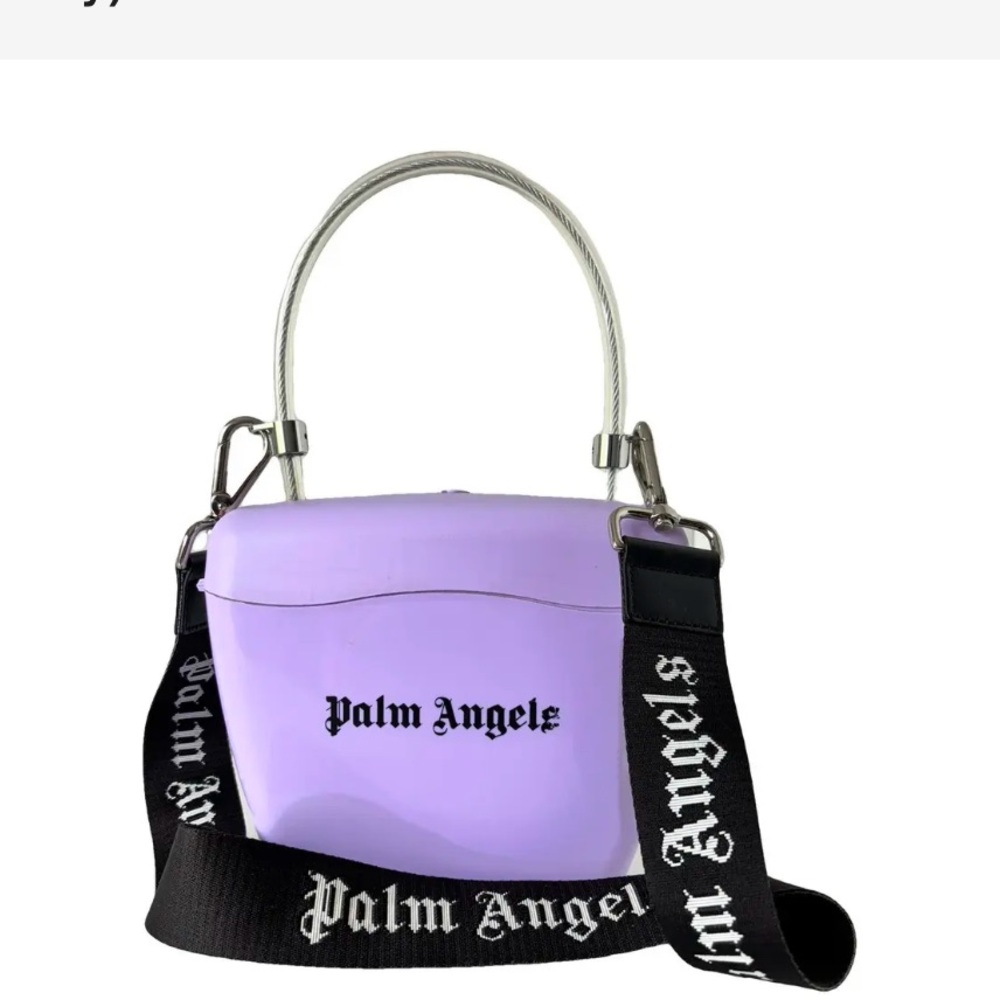 Palm Angels Lavender Crossbody Bag with Logo Strap